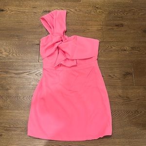 american threads pink one shoulder dress